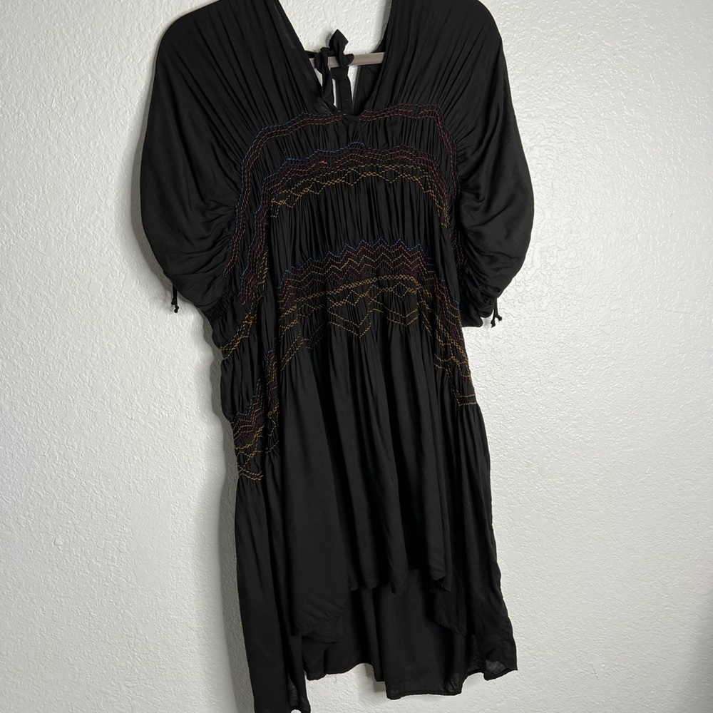 Free People Black Love on the Run Bohemian Dress Size Medium